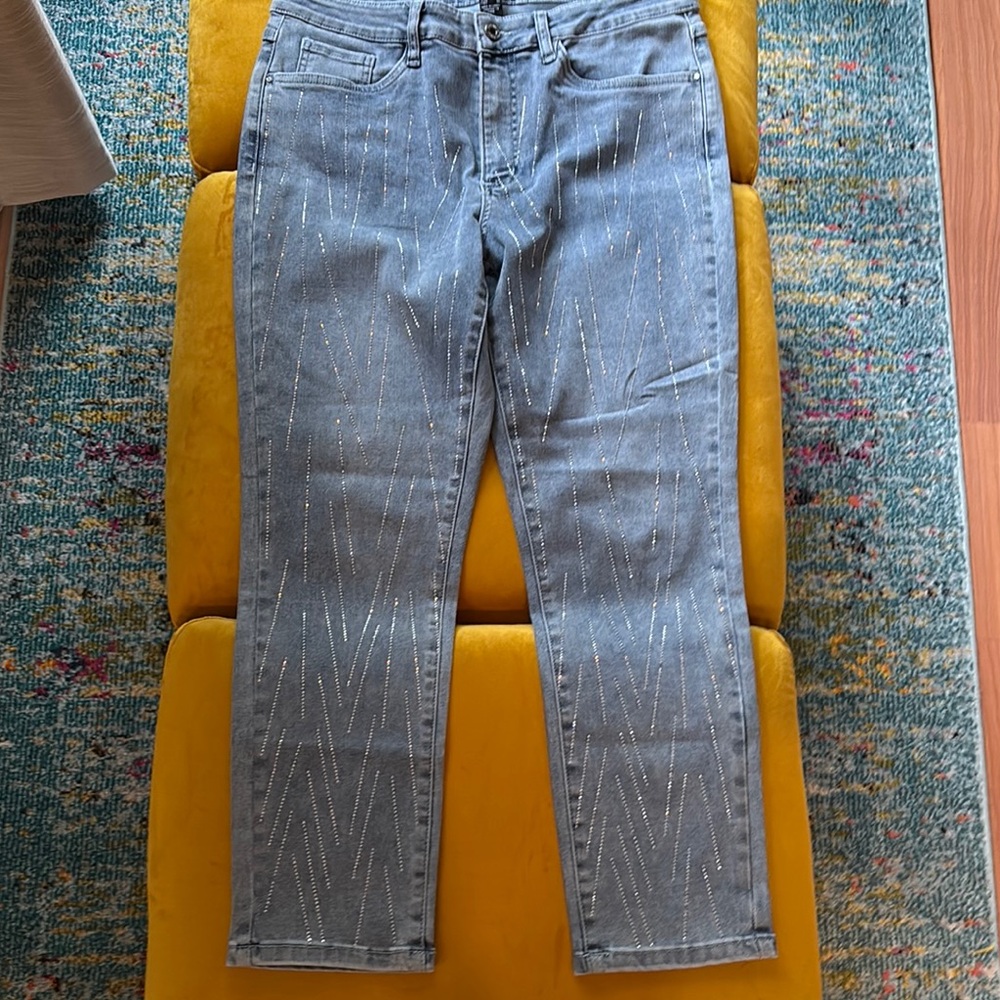 Joseph Ribkoff Sparkle Crystal  Blue Jeans